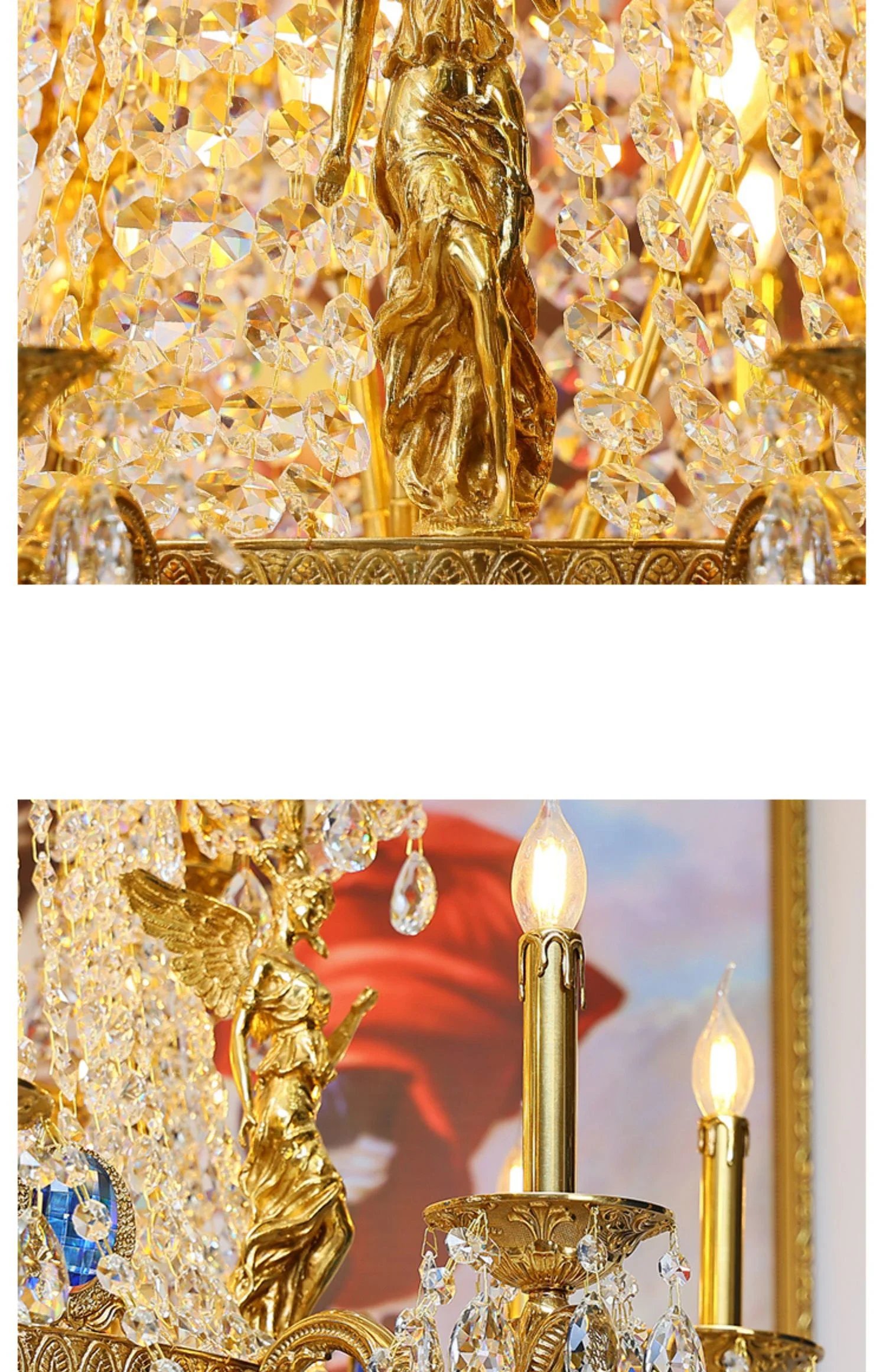 Luxury Brass Pendant Light Victorian Baroque Palace Gocci Large