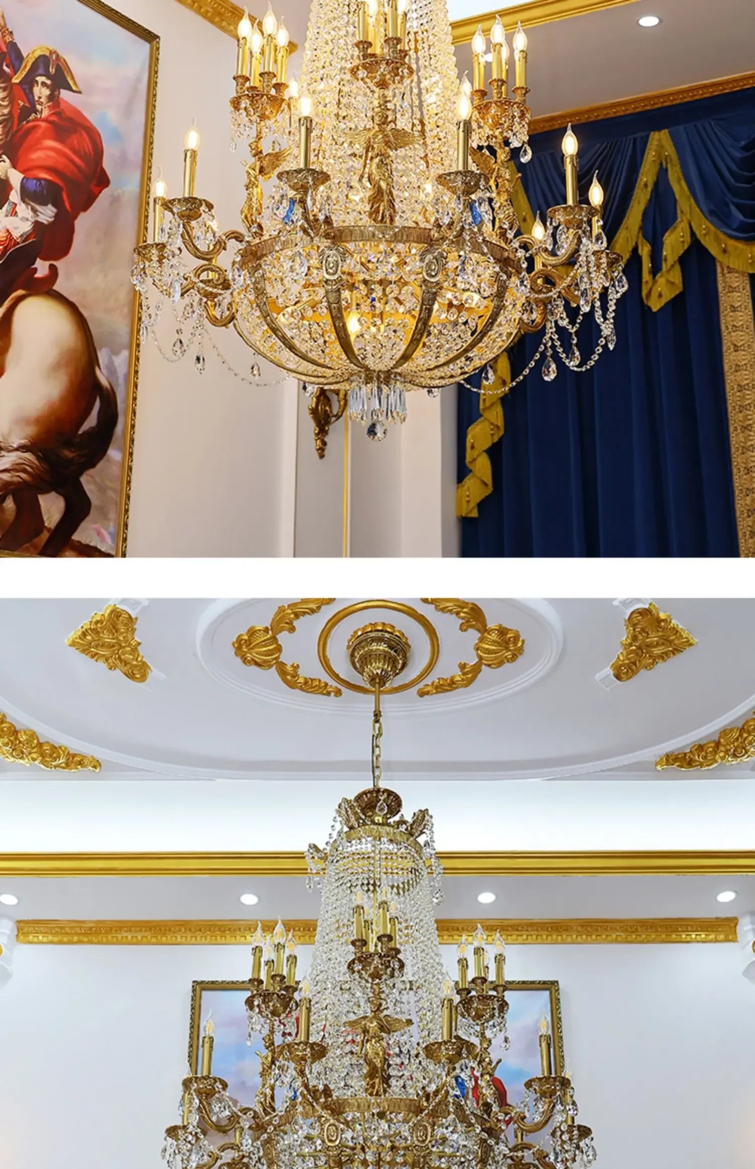 Luxury Brass Pendant Light Victorian Baroque Palace Gocci Large