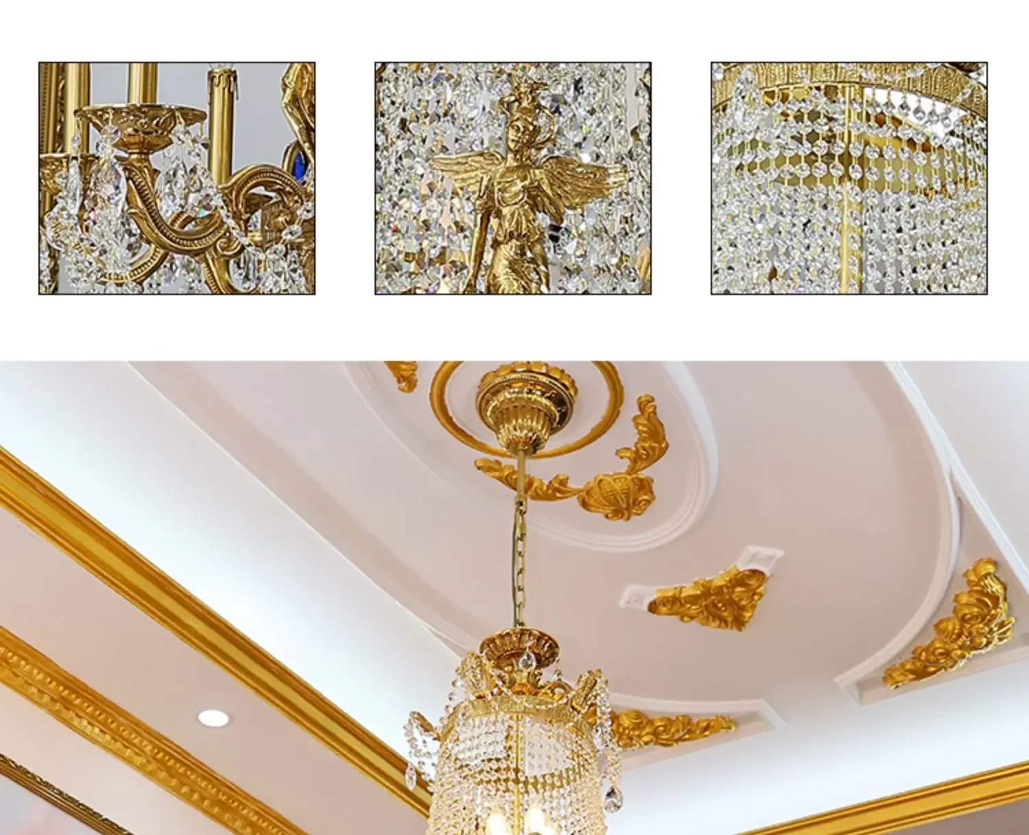 Luxury Brass Pendant Light Victorian Baroque Palace Gocci Large