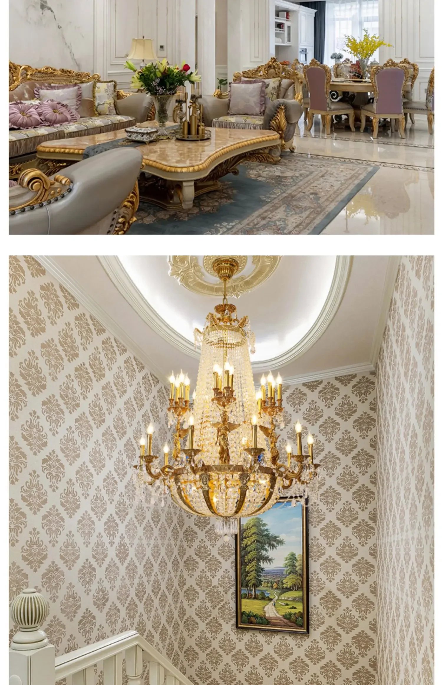 Luxury Brass Pendant Light Victorian Baroque Palace Gocci Large