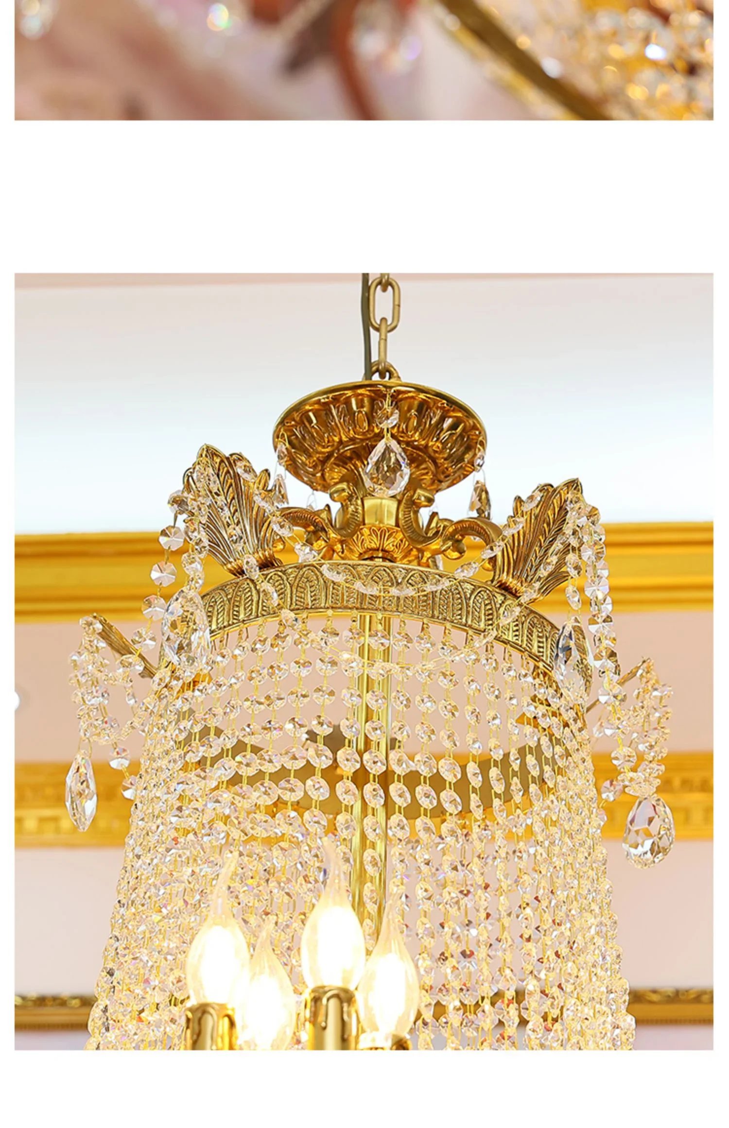 Luxury Brass Pendant Light Victorian Baroque Palace Gocci Large
