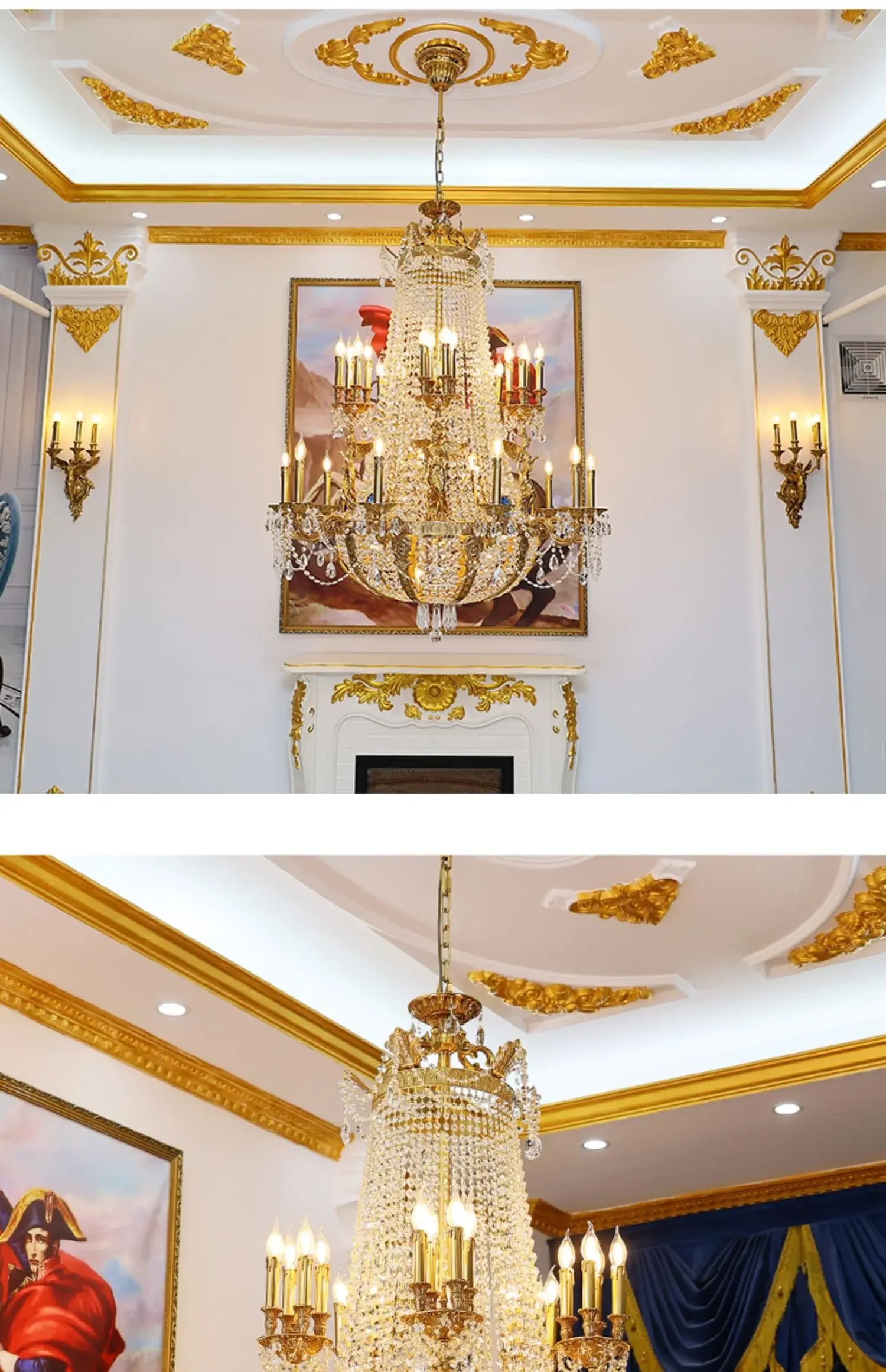 Luxury Brass Pendant Light Victorian Baroque Palace Gocci Large