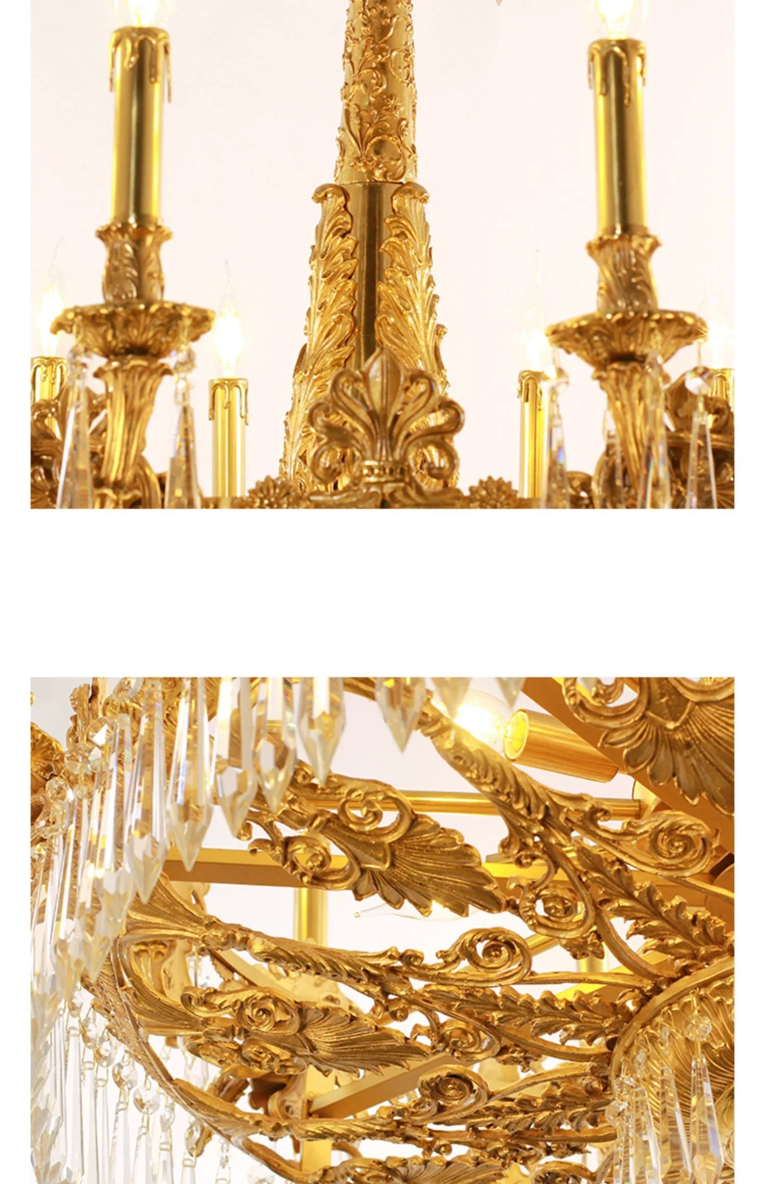 Vintage Antique Brass Pendant Lamp Bronze Chandelier