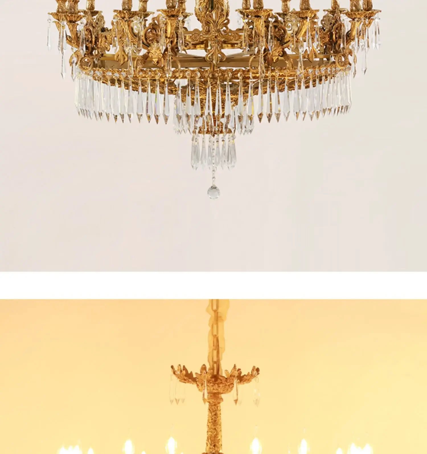 Vintage Antique Brass Pendant Lamp Bronze Chandelier