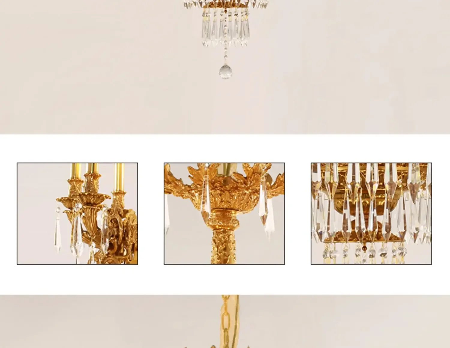 Vintage Antique Brass Pendant Lamp Bronze Chandelier
