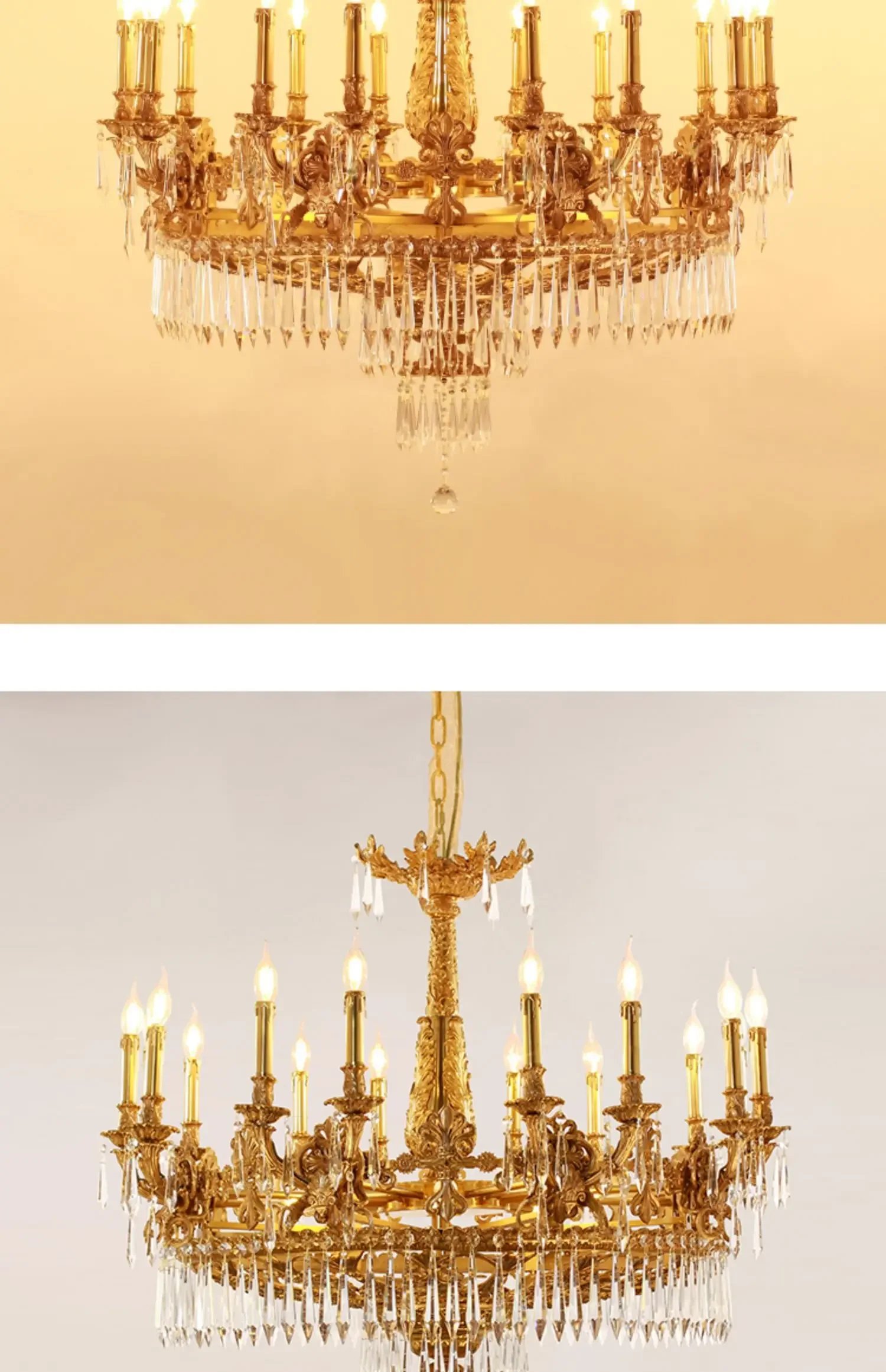 Vintage Antique Brass Pendant Lamp Bronze Chandelier