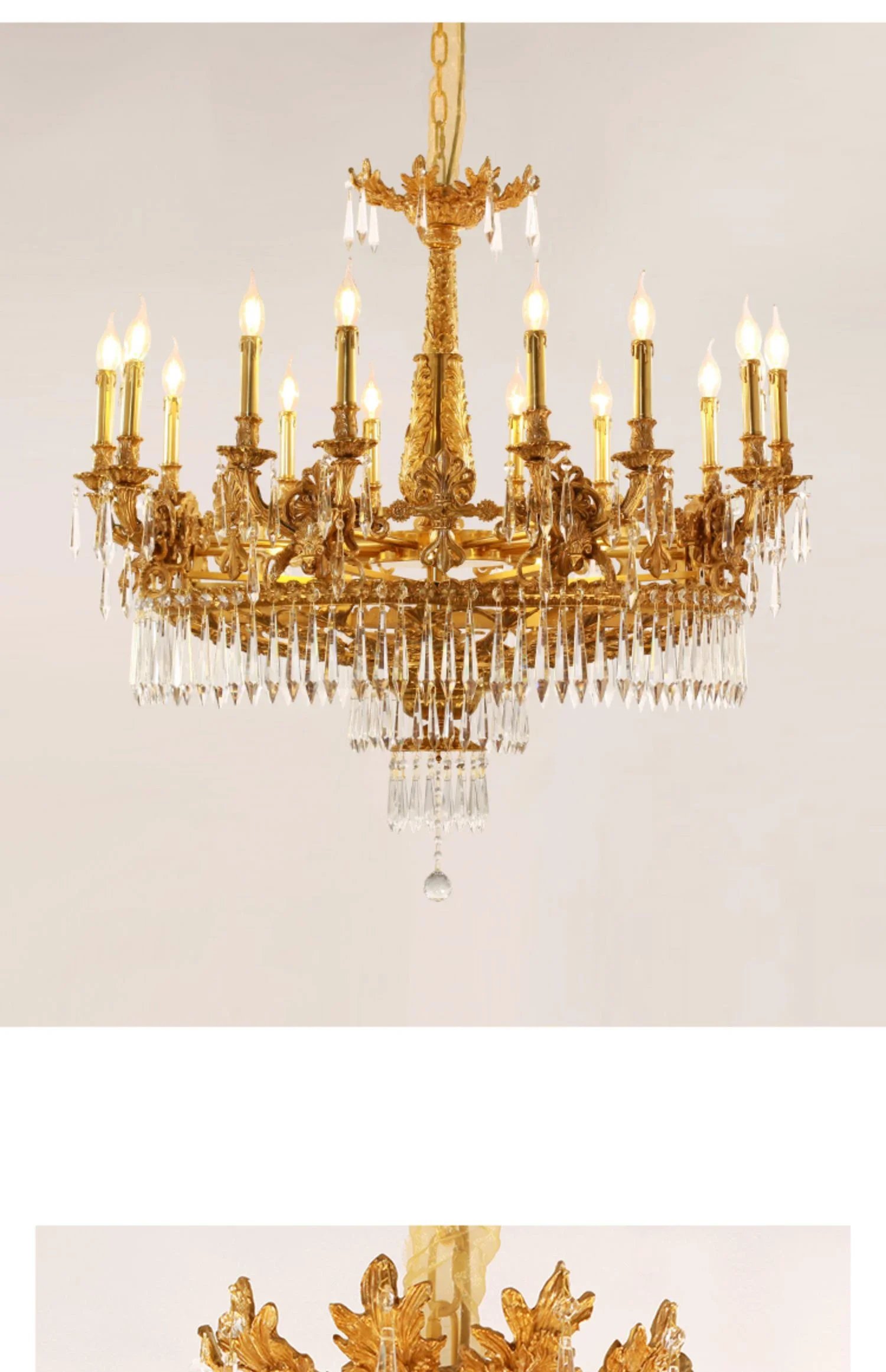 Vintage Antique Brass Pendant Lamp Bronze Chandelier