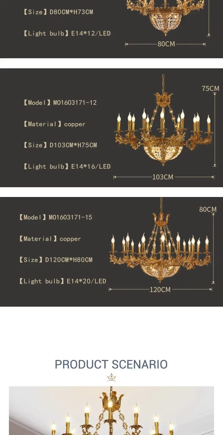 Pendant Light Vintage All Copper Chandeliers