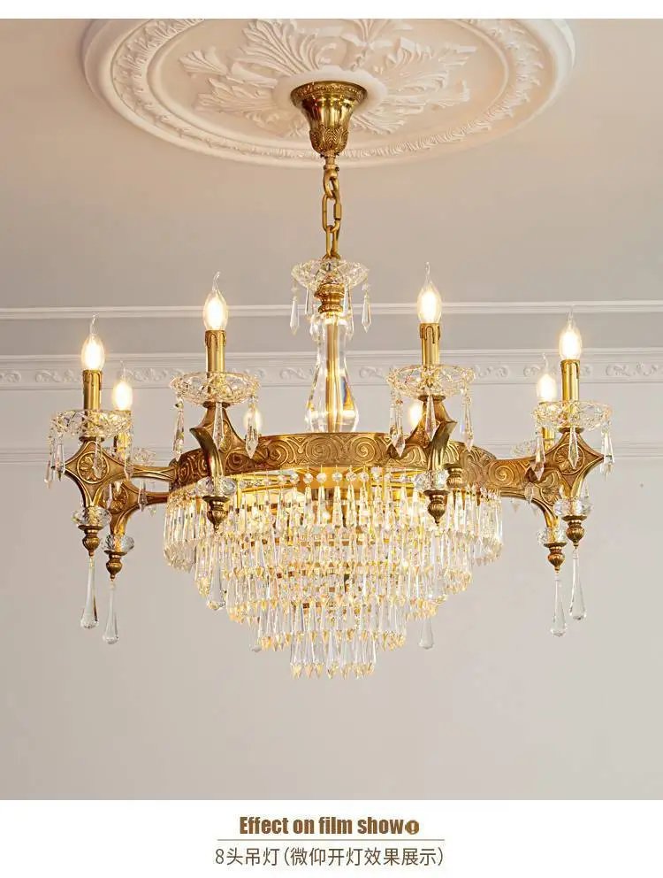 French Crystal All Copper Chandelier European Luxury French Crystal All Copper Chandelier European Luxury