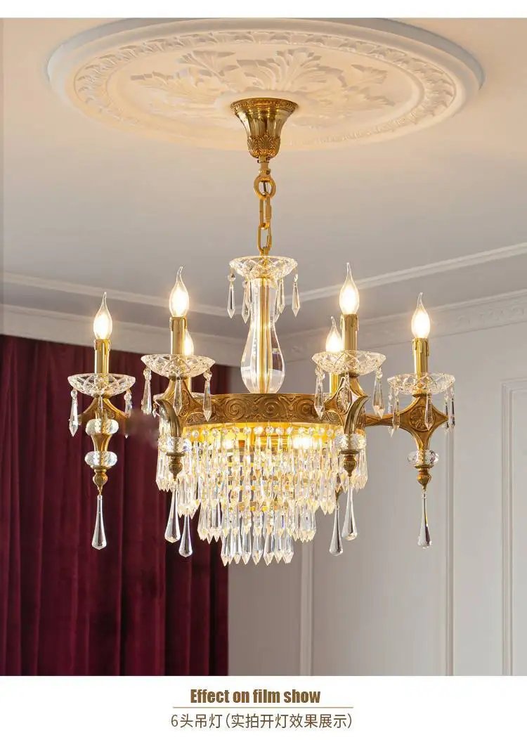 French Crystal All Copper Chandelier European Luxury French Crystal All Copper Chandelier European Luxury
