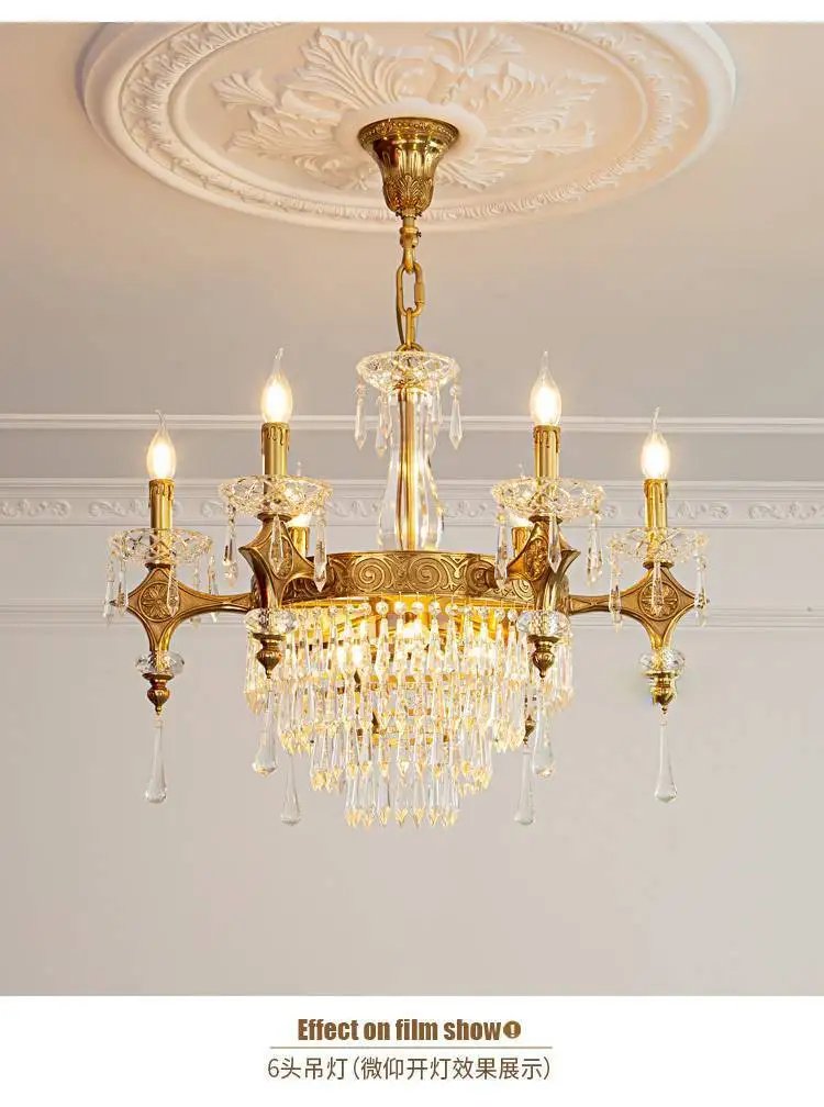 French Crystal All Copper Chandelier European Luxury French Crystal All Copper Chandelier European Luxury