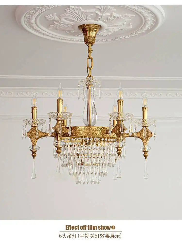 French Crystal All Copper Chandelier European Luxury French Crystal All Copper Chandelier European Luxury