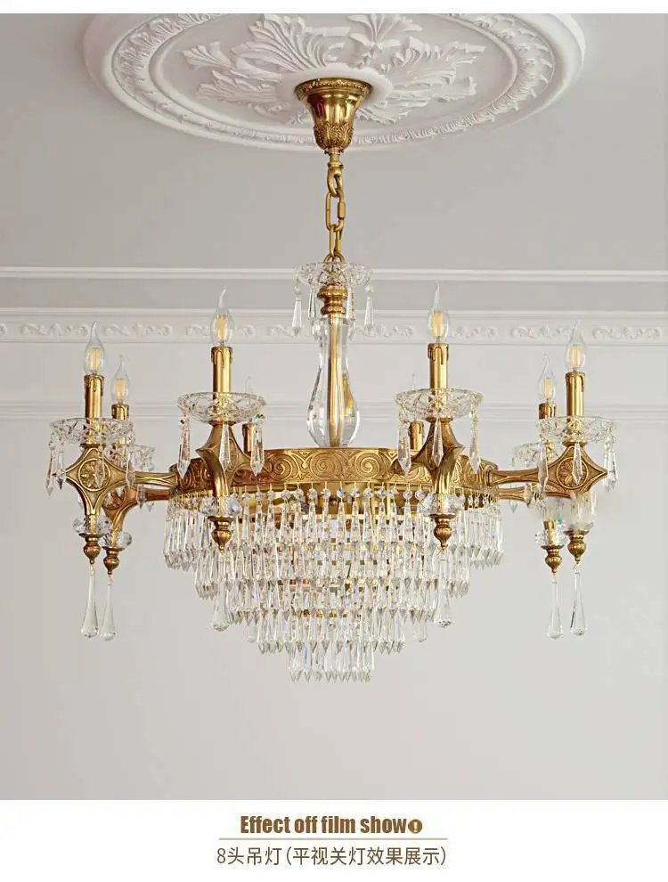 French Crystal All Copper Chandelier European Luxury French Crystal All Copper Chandelier European Luxury