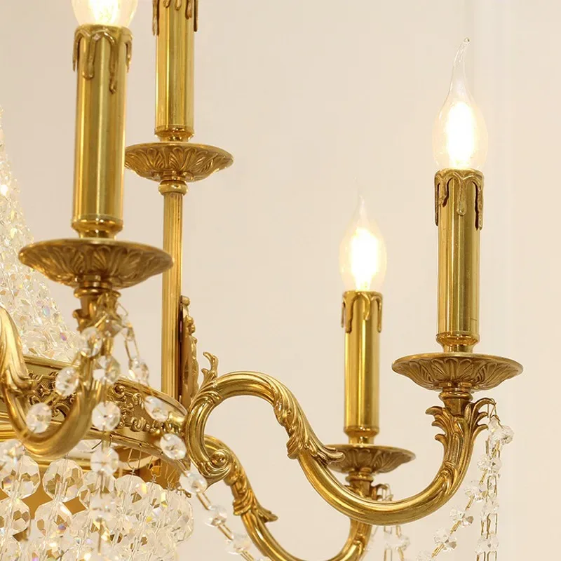 European Brass luxury Crystal Chandelier Modern