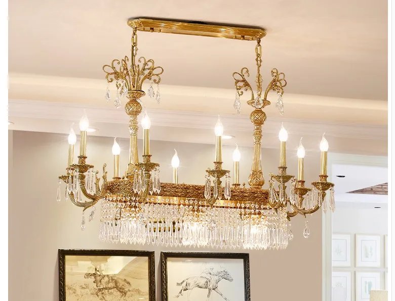 European Copper Crystal Chandelier L100cm