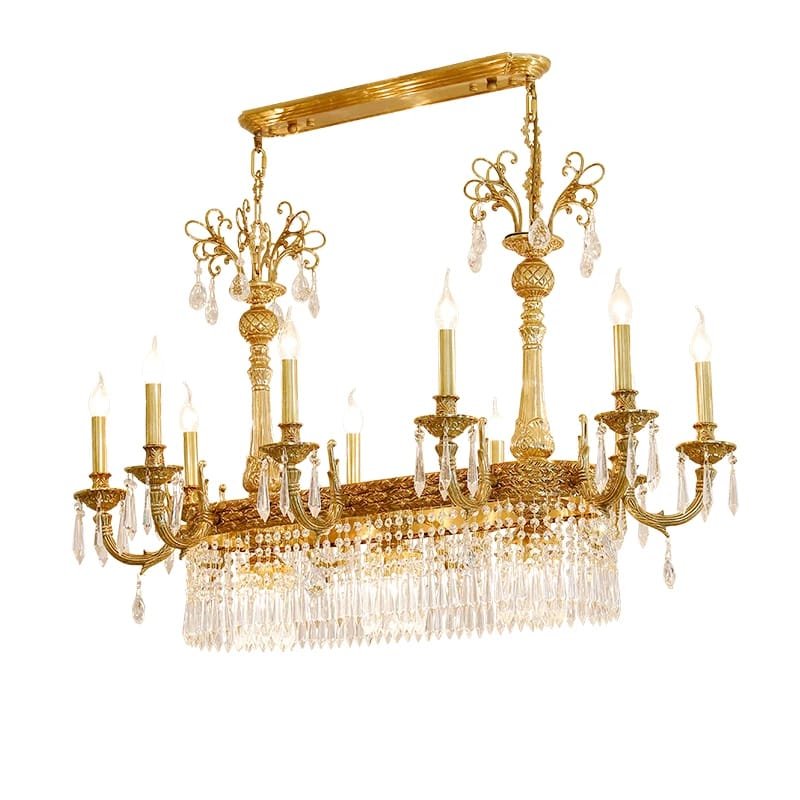 European Copper Crystal Chandelier L100cm