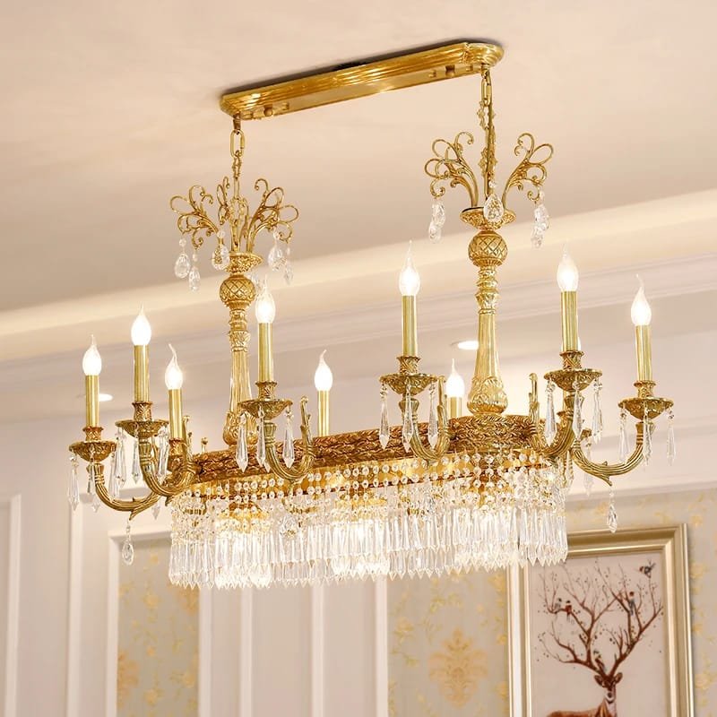 European Copper Crystal Chandelier L100cm