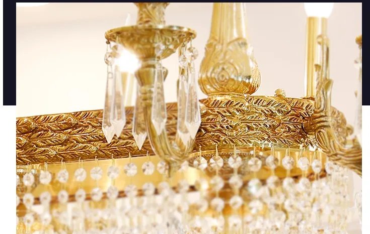 European Copper Crystal Chandelier L100cm