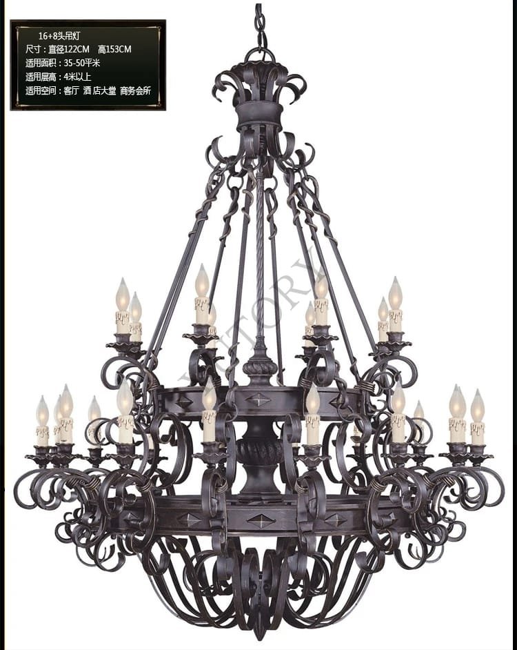 American large chandelier wrought iron Lighting