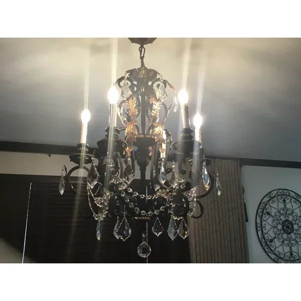 American chandelier retro wrought iron crystal