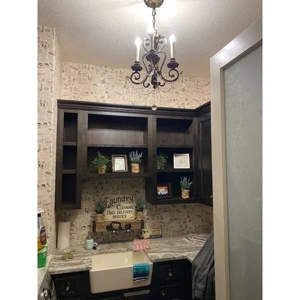 American chandelier retro wrought iron crystal