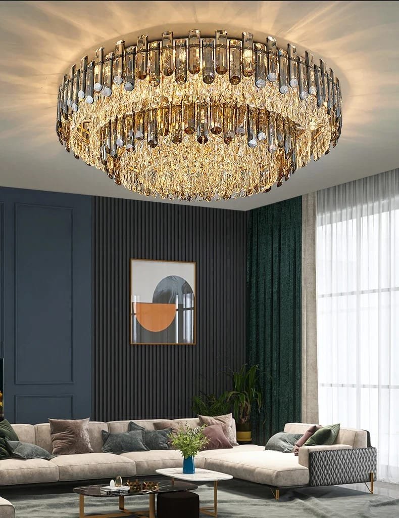 Grey crystal ceiling chandelier for living room modern Grey crystal ceiling chandelier for living room modern