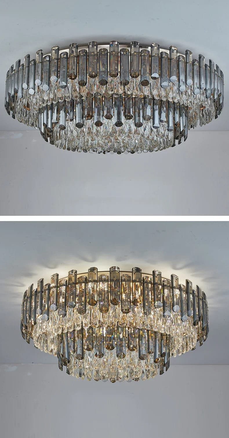 Grey crystal ceiling chandelier for living room modern Grey crystal ceiling chandelier for living room modern