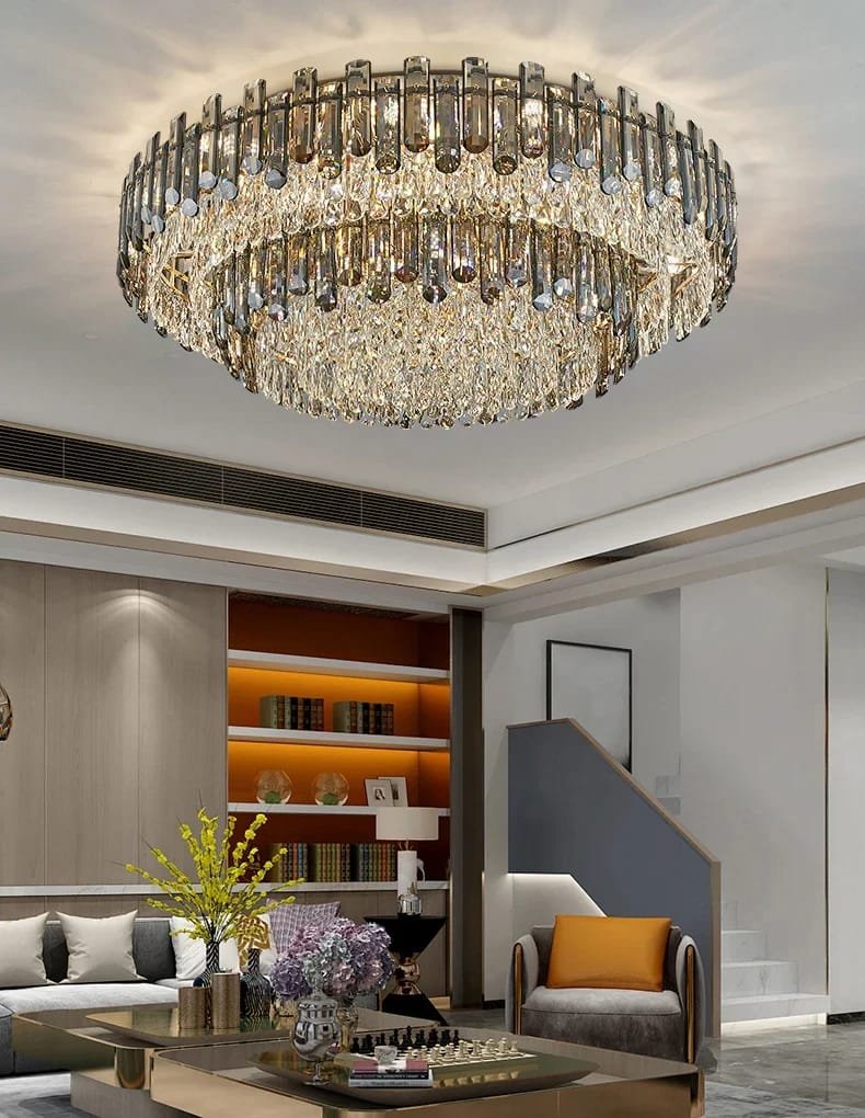 Grey crystal ceiling chandelier for living room modern Grey crystal ceiling chandelier for living room modern
