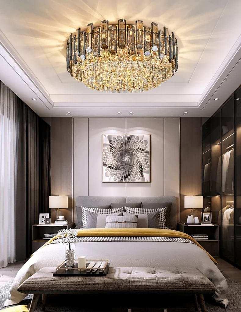 Grey crystal ceiling chandelier for living room modern Grey crystal ceiling chandelier for living room modern