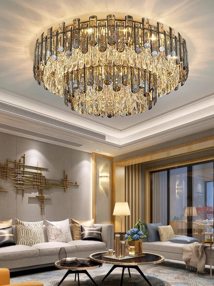 Grey crystal ceiling chandelier for living room modern Grey crystal ceiling chandelier for living room modern