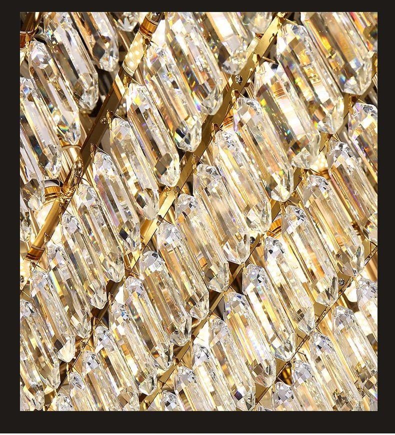 Stainless Steel Ceiling Lamp Rectangular/Round K9 Crystal