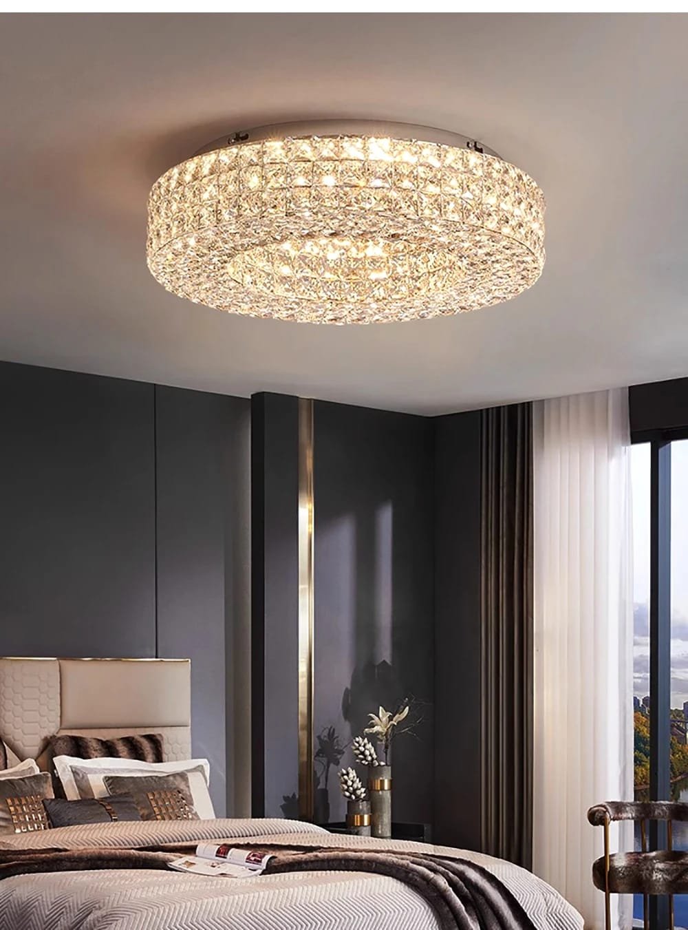 Luxury Round Ceiling Lights Gold/Chrome Modern Stainless Steel K9 Crystal Luxury Round Ceiling Lights Gold/Chrome Modern Stainless Steel K9 Crystal