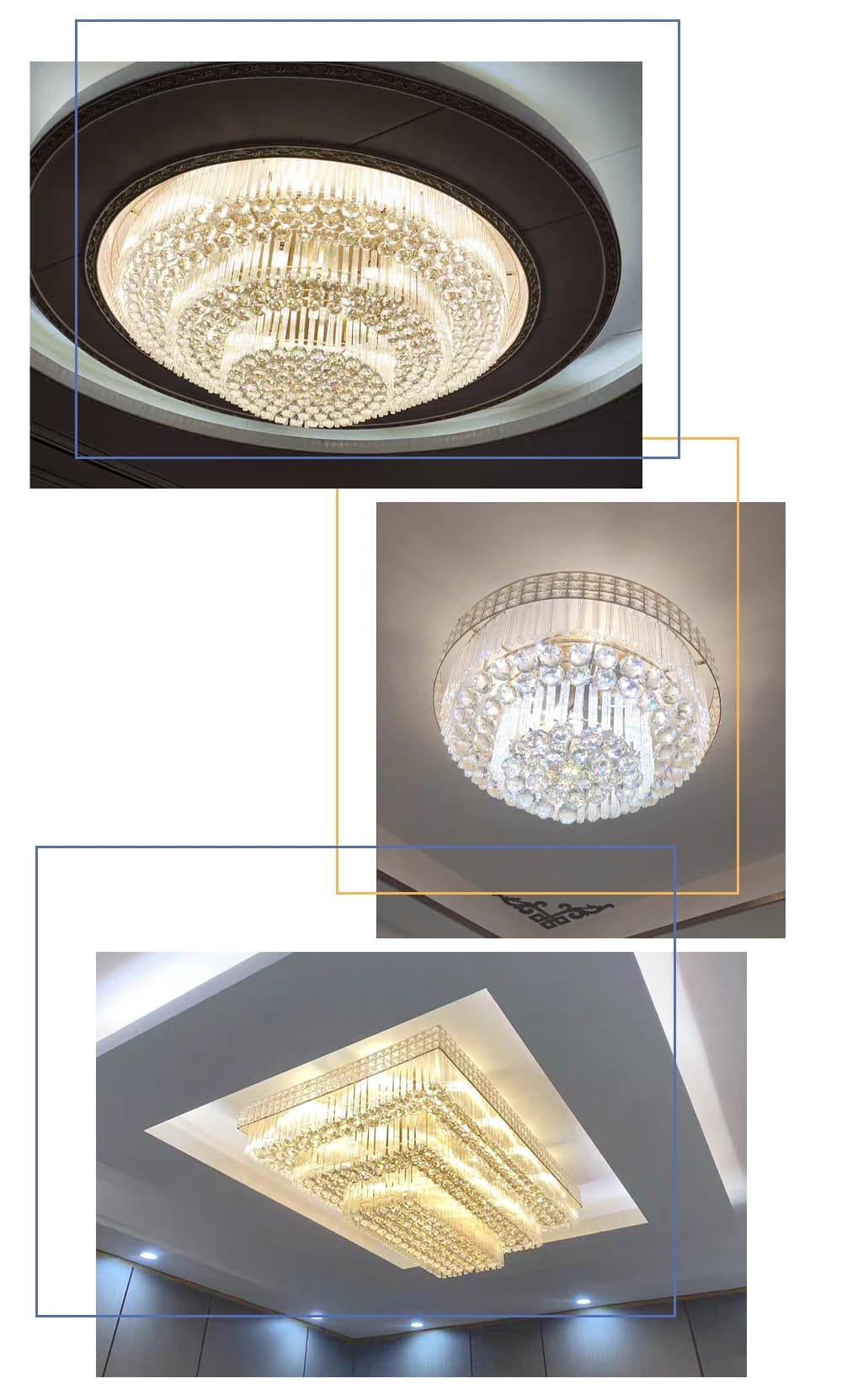 Modern Large Crystal Ceiling Lights for Living Room LED Gold-Chrome Modern Large Crystal Ceiling Lights for Living Room LED Gold-Chrome