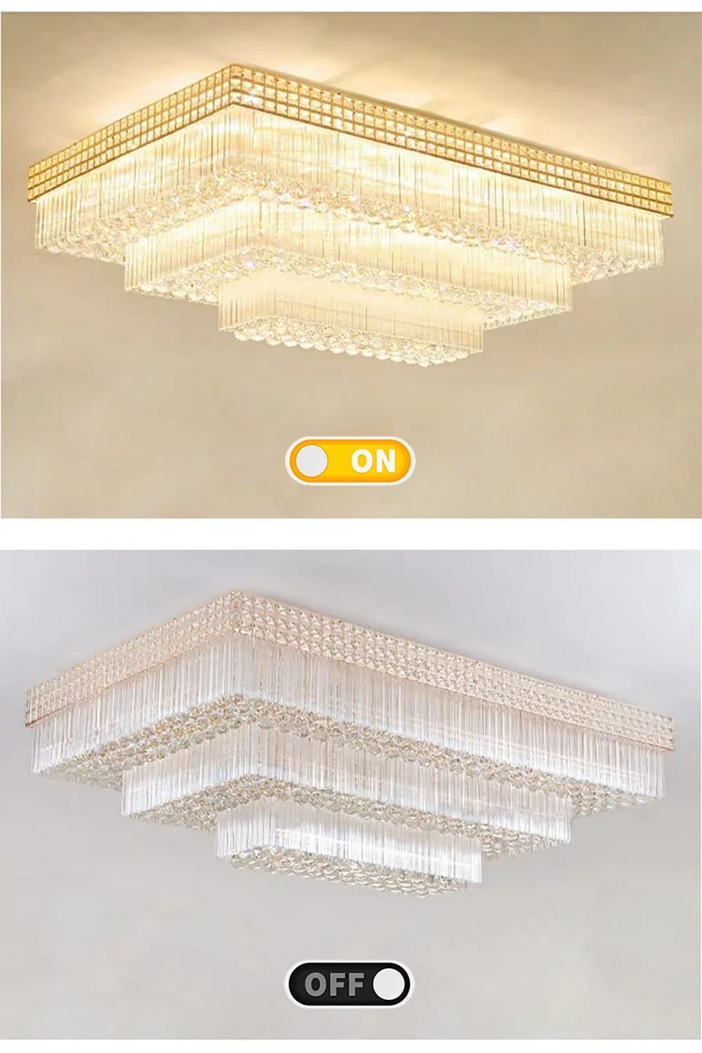 Modern Large Crystal Ceiling Lights for Living Room LED Gold-Chrome Modern Large Crystal Ceiling Lights for Living Room LED Gold-Chrome