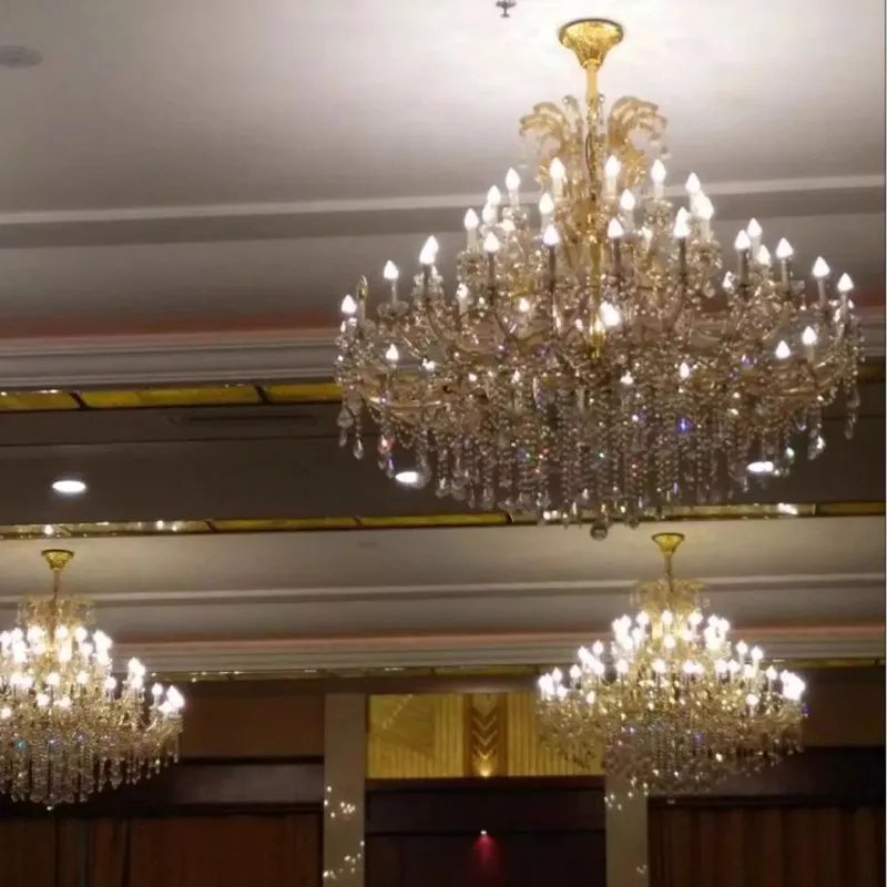 Large Crystal Chandelier Modern Living Room Lobby Hotel Lamp Luxury Villa