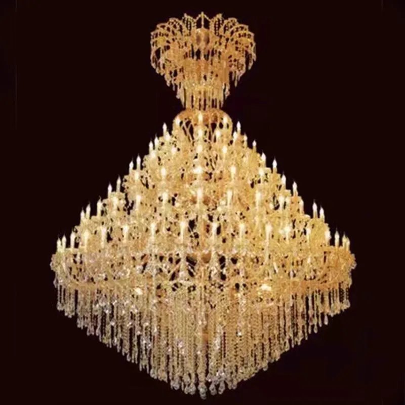 Large Crystal Chandelier Modern Living Room Lobby Hotel Lamp Luxury Villa