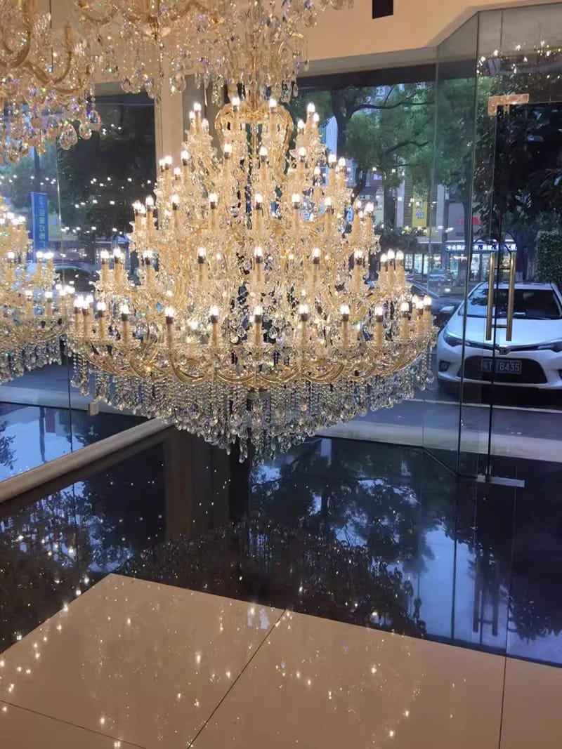 Large Crystal Chandelier Modern Living Room Lobby Hotel Lamp Luxury Villa