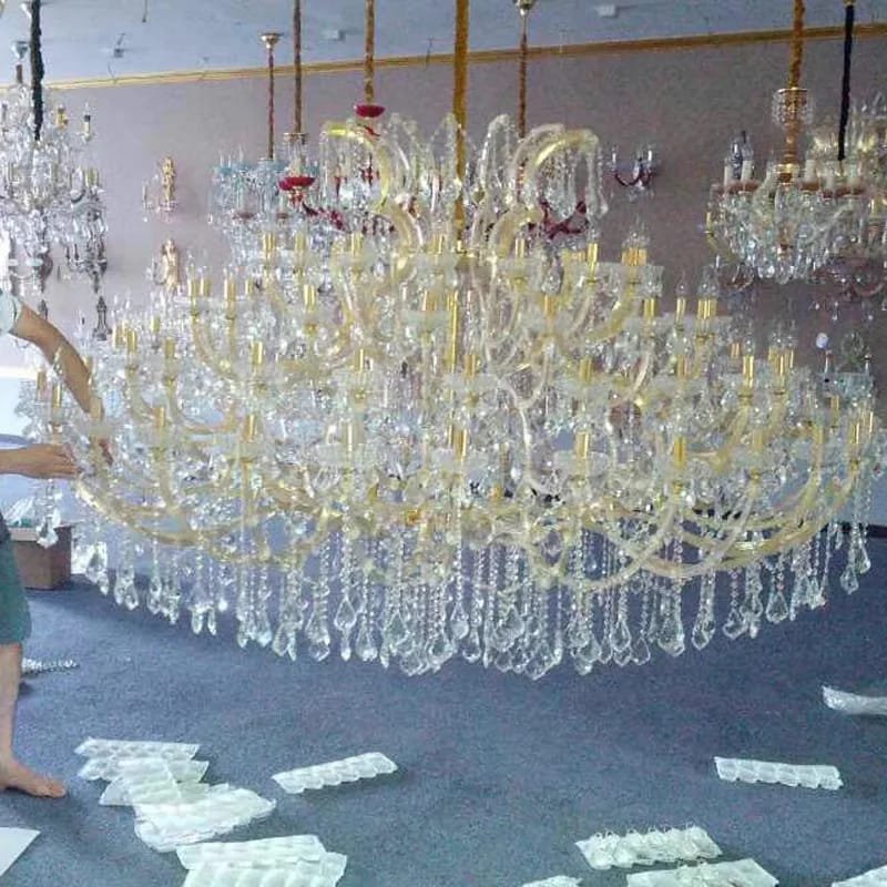 Large Crystal Chandelier Modern Living Room Lobby Hotel Lamp Luxury Villa