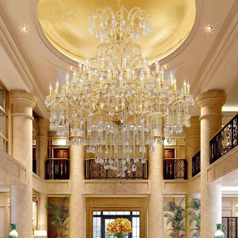 Large Crystal Chandelier Modern Living Room Lobby Hotel Lamp Luxury Villa