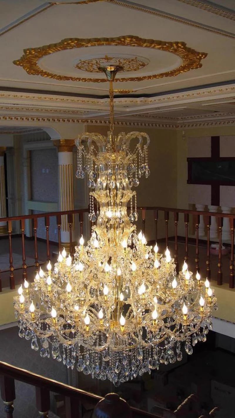 Large Crystal Chandelier Modern Living Room Lobby Hotel Lamp Luxury Villa