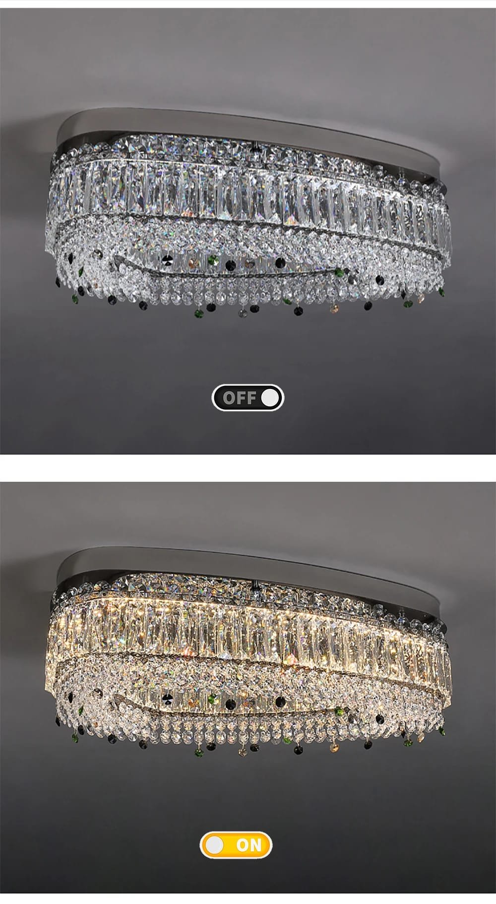 K9 Crystal Ceiling Lamps Stainless Steel Light Fixture