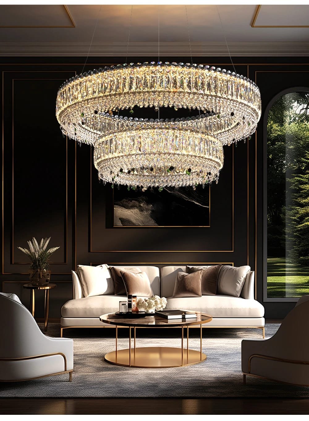 K9 Crystal Ceiling Lamps Stainless Steel Light Fixture