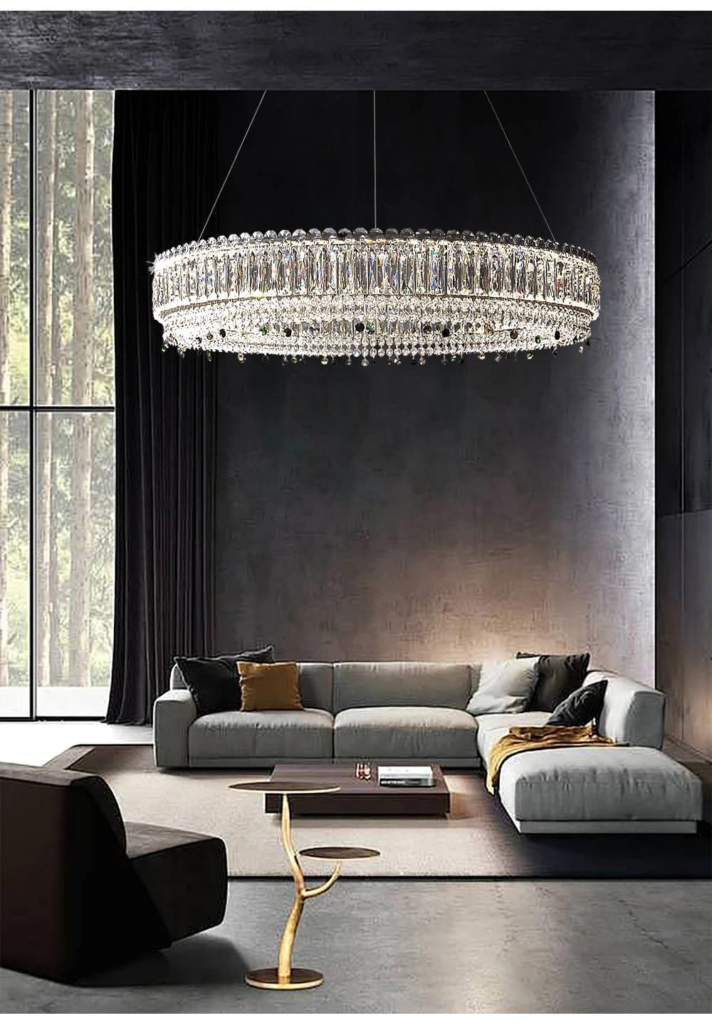 K9 Crystal Ceiling Lamps Stainless Steel Light Fixture