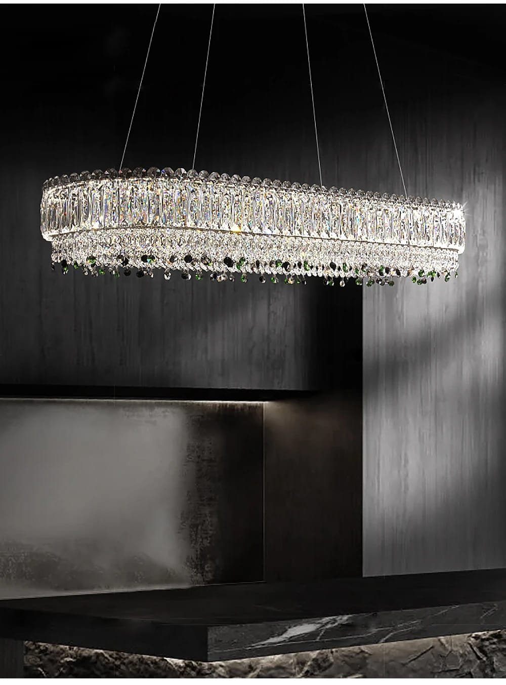 K9 Crystal Ceiling Lamps Stainless Steel Light Fixture