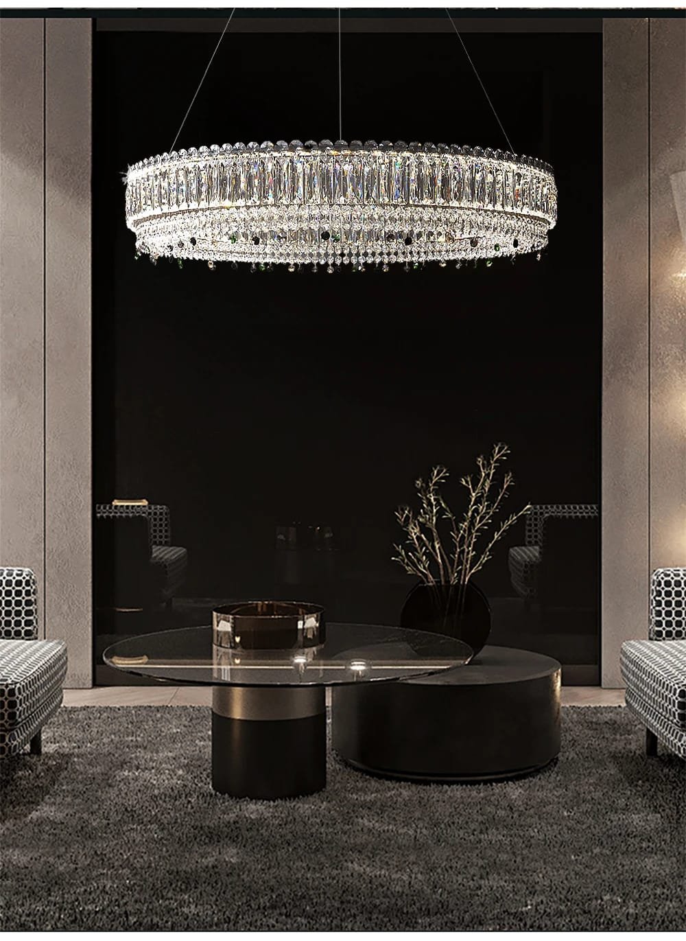 K9 Crystal Ceiling Lamps Stainless Steel Light Fixture