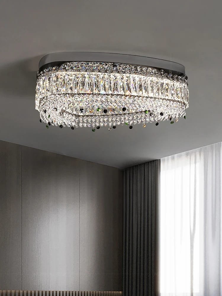 K9 Crystal Ceiling Lamps Stainless Steel Light Fixture