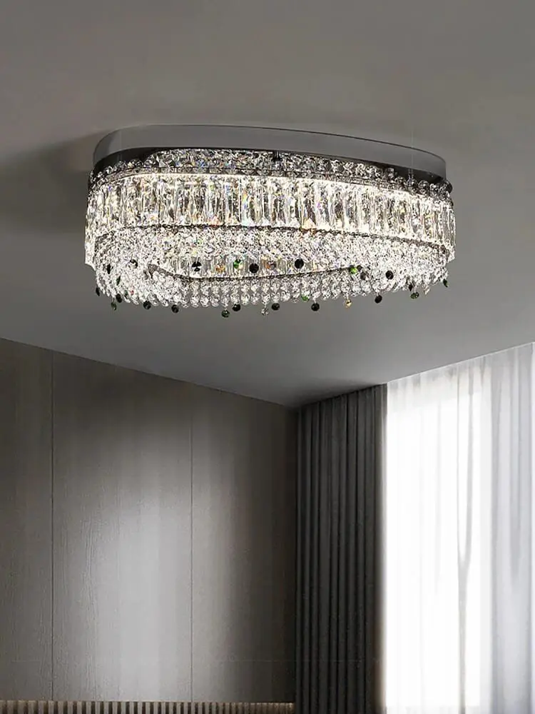 K9 Crystal Ceiling Lamps Stainless Steel Light Fixture