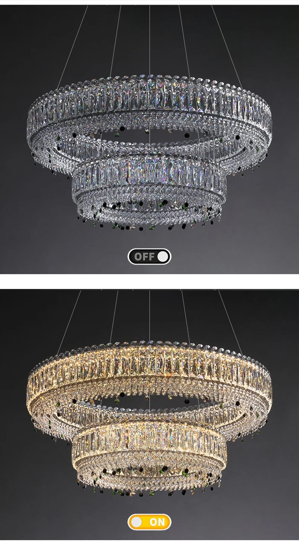 K9 Crystal Ceiling Lamps Stainless Steel Light Fixture