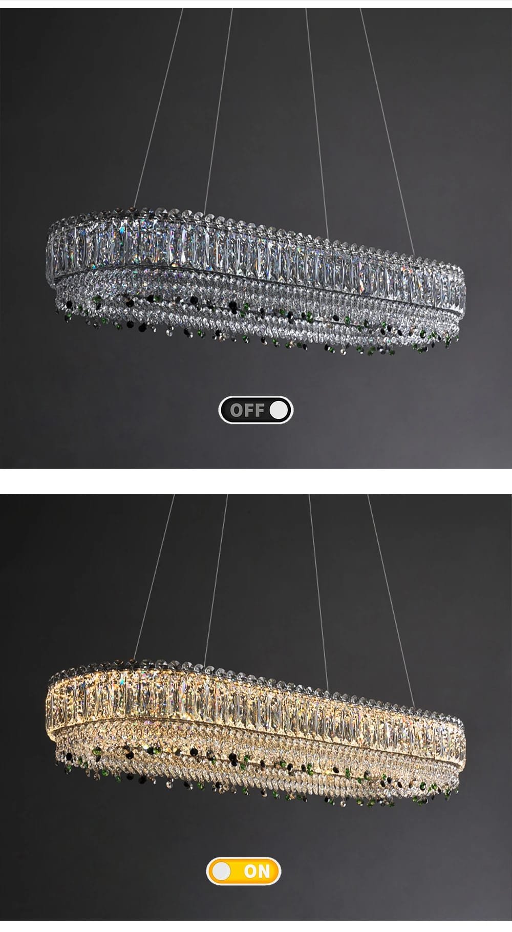 K9 Crystal Ceiling Lamps Stainless Steel Light Fixture