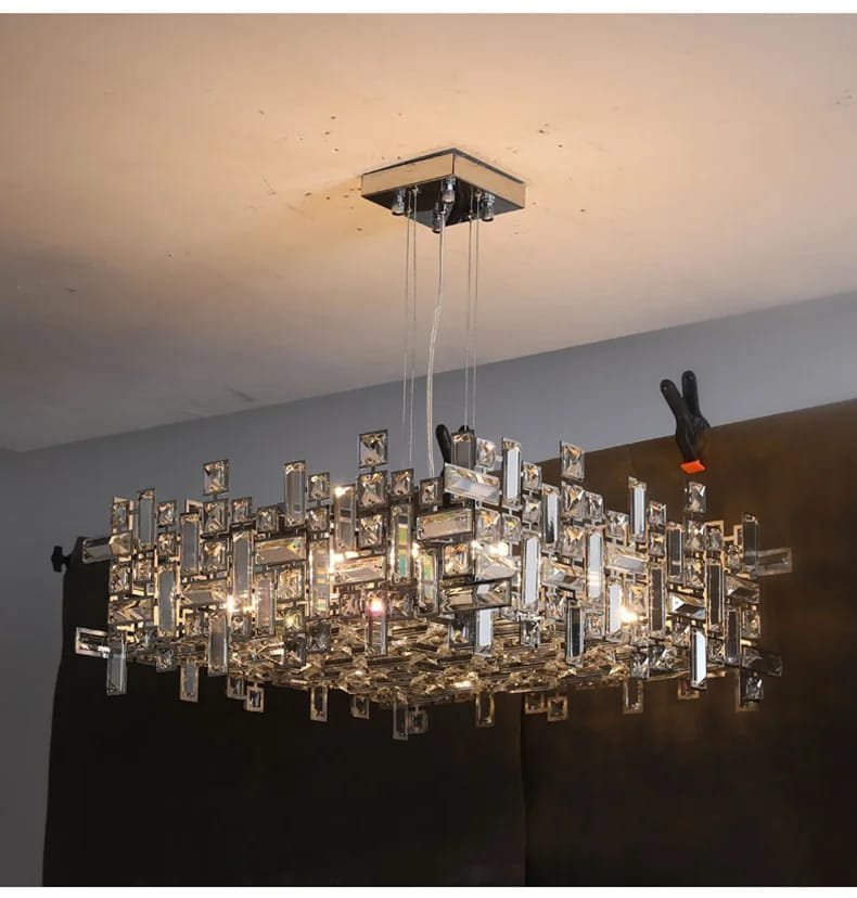 Chrome Luxury Crystal Chandelier Italian Design LED Light